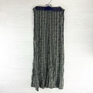 Umgee Tribal Geometric Cut Out Lace Up Side High Waist Wide Leg Pants